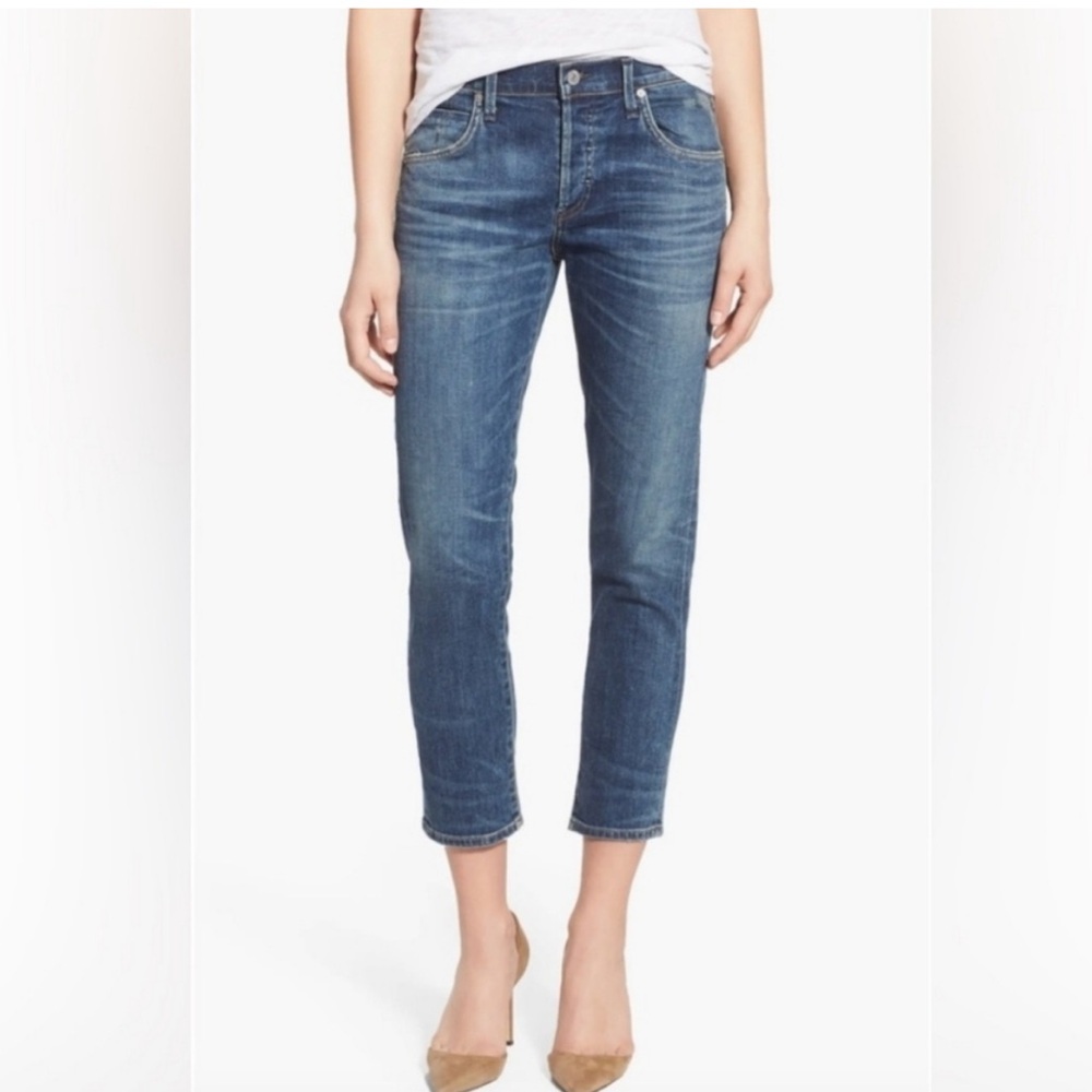 Citizens of Humanity Prem Vintage Elsa Mid Rise Slim Fit Crop Jeans, Size 24,EUC